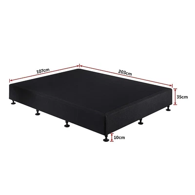 $467.10 • Buy Palermo King Single Ensemble Bed Base Midnight Black Linen Fabric