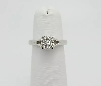 1/4CT Diamond Halo Solitaire Engagement Wedding Bridal Ring 10K White Gold Band • $179.99