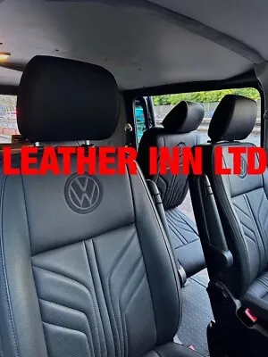 Vw Transporter T5 T6 Seat Covers 3 Seater Front Row 1+2 With 2 Armrest With Logo • $247.67