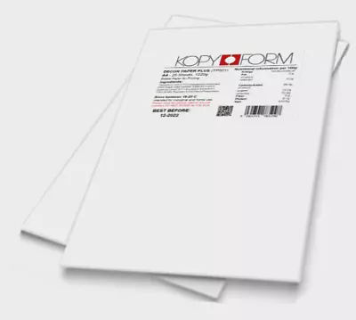 Edible Icing Sheets For Printing-KOPYFORM Decor Paper Plus | 25 A4 Pack Sheets  • £19.99