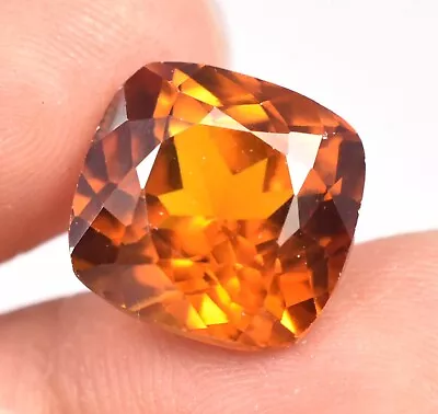 100% Natural 10.35 Ct Mandarin Orange Garnet Cushion Cut 11X11 Mm Loose Gemstone • $75.70