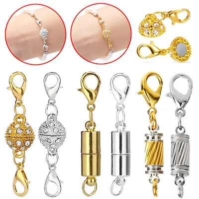 Gold Magnetic Clasp Necklace Converter Extender 2 Lobster Claw Connector • $2.42