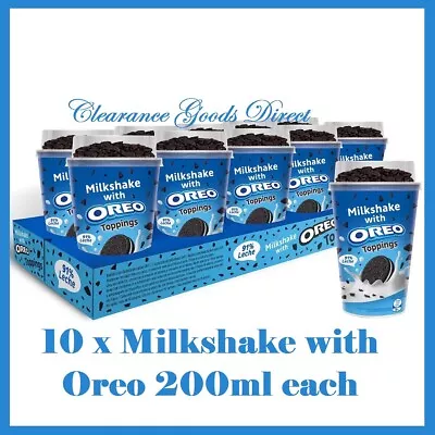 Oreo Milkshake With UHT Milk And Cocoa Biscuits Toppings 10 X 200ml • £20.45