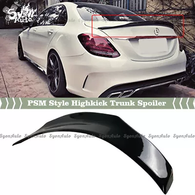 Fit 15-2021 Mercedes Benz W205 C63 Gloss Black Psm Style High Kick Trunk Spoiler • $79.99