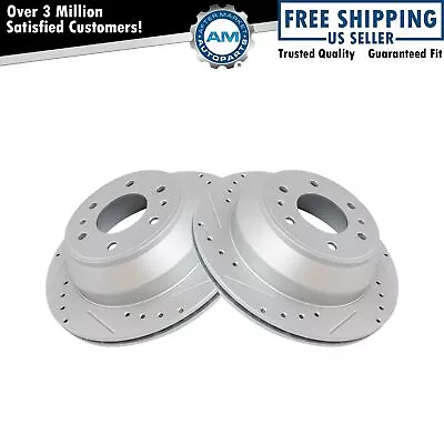 Performance Drilled Slotted Rear G-Coated Brake Rotor Pair For Chevy • $113.81