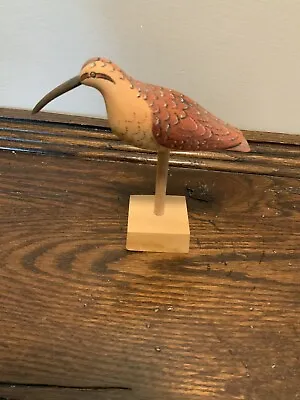 Vintage George Kester Signed Miniature Carved Wood Shore Bird Decoy Figure • $18.99
