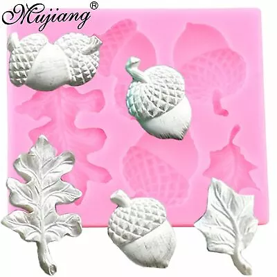 $11.93 • Buy Pine Cone Nut Silicone Mold Leaf Christmas Fondant Cake Decorating Tools Mould