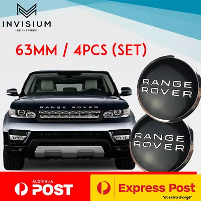 4x RANGE ROVER Land Rover 63MM Black Centre Wheel Caps HUB SPORT EVOQUE VELAR • $26.95