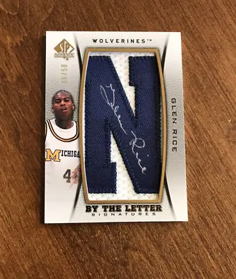 $49.99 • Buy Glen Rice 2012-13 SP Authentic By Letter N Patch Auto BL-GR Michigan Heat /50