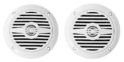 Pair Rockville MS40W White 4  200 Watt Marine Boat Speakers Compact And Powerful • $29.95