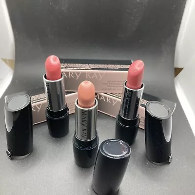 Mary Kay Gel Matte Lipstick Lot Of 3 In Mauve Moment Always Apricot Bashfulyou • $45