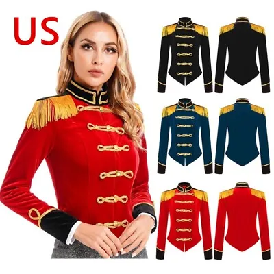 US Womens Circus Ringmaster Costumes For Halloween Cosplay Costume Jacket Coat • $19.96
