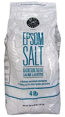 Epsom Salt  4 LB Resealable Bag White Mountain / • $15.95