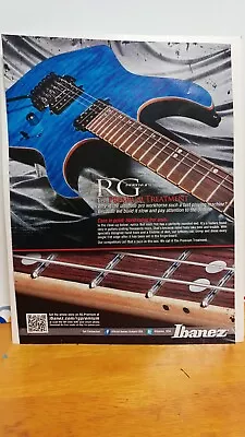 Ibanez Rg Premium Guitars Guitar Print Ad 11 X 8.5. Blue Flame Trans • $9.95