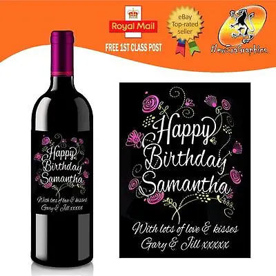 £3.20 • Buy Personalised Wine Bottle Label Birthday Any Occasion Gift