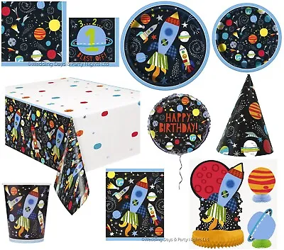 Space Rocket Tableware Balloons Astronaut Science Boys Birthday Party Decoration • £2.28