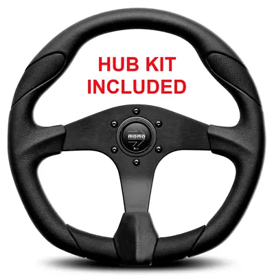 Genuine Momo Quark 350mm PU Steering Wheel And Hub. Fits Volvo 240 242 244 245 • $372.55