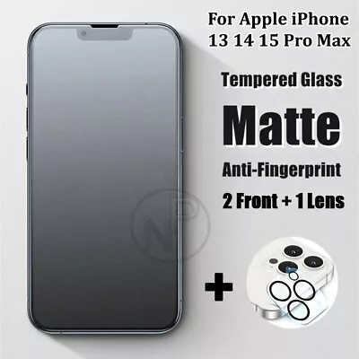 2x Tempered Matte Glass Screen Protector For IPhone 15 14 Pro Max PLUS Cam Lens • $12.95