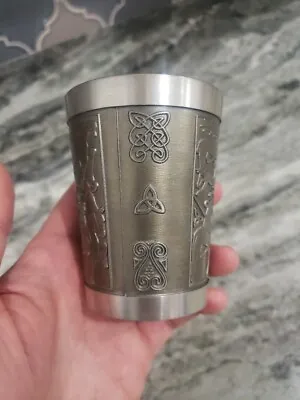 Mullingar Ireland Pewter Metal Decorative Cup Beautiful Design Owl Stamp Celtic • $29.07