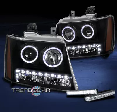 For 07-13 Chevy Suburban Tahoe Halo Led Black Projector Head Lights W/drl Signal • $167.95