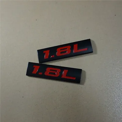 2x Black Red 1.8L Metal Decal Badge Emblem Sticker 3D Engine Sports Car Auto Suv • $13.98