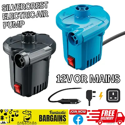 Silvercrest Electric Pump 12V Or Mains Operated Air Bed Pools Inflatables • £7.99