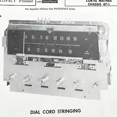 Vintage Original 1969 Curtis Mathes Radio 47-1 Wire Schematic Service Manual • $9.99
