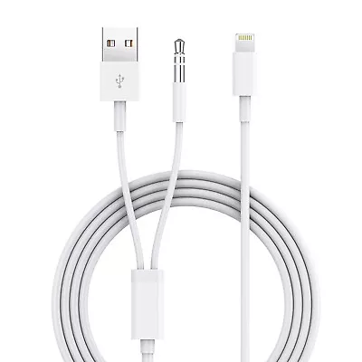 IPhone Aux Cable For IPhone 14 Plus 13 12 11 Pro Max XR 8 Charging USB Data Cord • $12.99