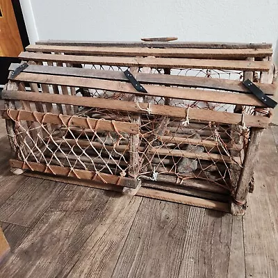 Vintage Lobster Crab Trap Rustic Weighted Working Decorative 33” X 24” X 17” • $549.94