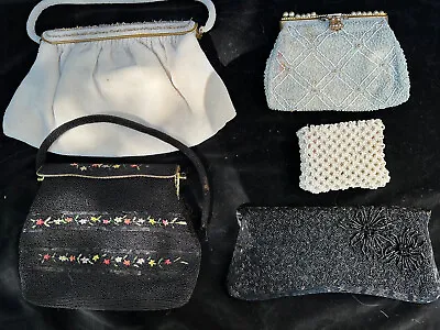 VTG Lot Of 4 Beaded Evening Handbags Purses France Belgium Walborg Repair • $24.99