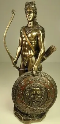 11 3/4  Apollo God Of Sun W/ Bow Greek Mythology Statue Bronze Finish Semi Nude • $78.98