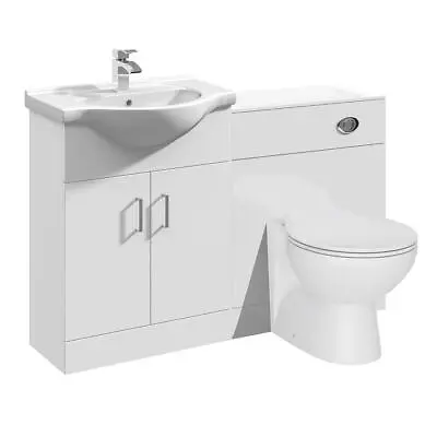 £250.99 • Buy Bathroom Vanity Unit Basin Sink Toilet WC Storage Cabinet Furniture Set 1150mm