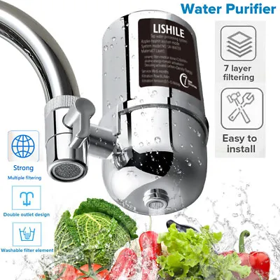 £9.46 • Buy Faucet Water Filter For Kitchen Sink Or Bathroom Mount Filtration Tap Purifier