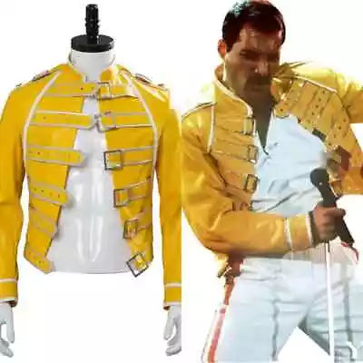 $119.99 • Buy Freddie Mercury Men Queen Wembley Concert Halloween Costume Strap Leather Jacket