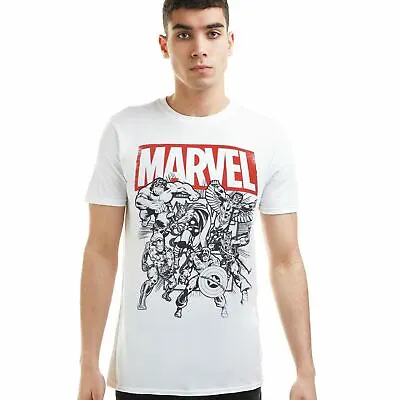 Marvel Mens T-shirt Avengers Collective T-shirt White S - XXL Official • £13.99