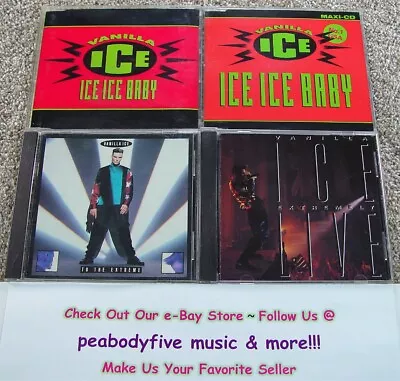 Lot Of 4 VANILLA ICE CDS - Ice Ice Baby Ice Ice The Extreme Extremely Live † • $23.88