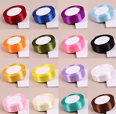 £1.56 • Buy Quality Reels Satin Ribbon Roll Lengths Width 10,15,25 & 38mm Gift Box Christmas