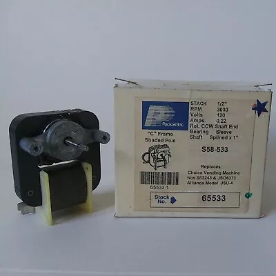 Packard 65533 (S58-533)C-Frame Motor CCW 120 Volts 0.22 AMP 3000 RPM 1/2  Stack  • $19