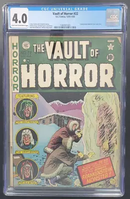 Vault Of Horror #22 Graded CGC 4.0 (1951 EC) Pre-Code Horror Frankenstein Cover • $419.95