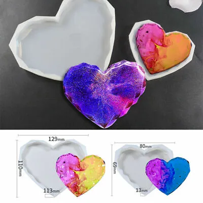 £2.49 • Buy Heart Resin Casting Coaster Epoxy Mold Silicone Jewelry Making DIY Craft Mould