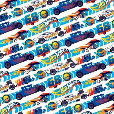 FS1189 Hot Wheels Challenge Accepted Racing Car Fabric Costume Making Cotton • £4.99
