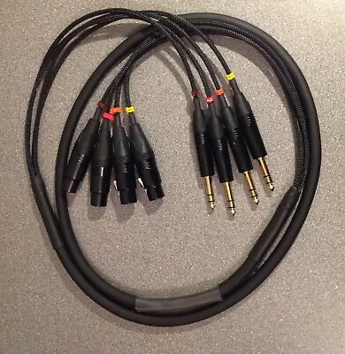 4 Way XLR To Jack Loom 2m - Black & Gold Connectors - Very High Quality  • £34.50