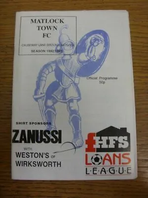 27/03/1993 Matlock Town V Morecambe  (Team Changes). Thanks For Viewing This Ite • £3.99