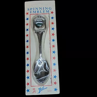 Vermont Spinning Emblem Stainless Steel Enamel Souvenir Collectors Spoon 4 In • $6.99