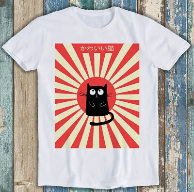 Kawaii Maneki Neko Cat Kuro Japan Rising Meme Unisex Gift Tee T Shirt M1305 • £6.35