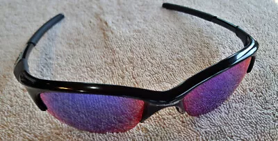 RARE OAKLEY HALF JACKET SUNGLASSES Black Frame W/Violet Iridium Lenses - Vintage • $37