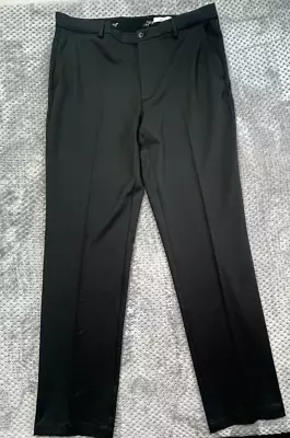 Greg Norman Golf Pants Mens 36x34 Black Flat Front Comfort Stretch Performance • $14.97