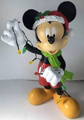 Mickey Mouse Christmas Lights Resin Statue 14” Disney Decor • $39.99