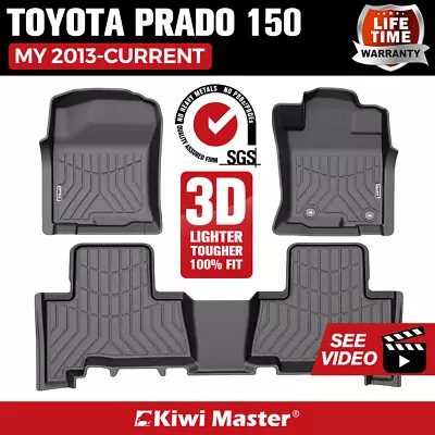 Kiwi Master Car Floor Mats For Toyota Landcruiser Prado 150 MY2013-Current Auto • $149.95