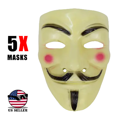 $11.97 • Buy 5X White Anonymous Film Guy Fawkes Face Mask Halloween Cosplay